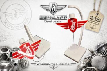 Zündapp Flügelwappen – Tischaufsteller in schwebender Optik - Rot / Weiß - Hologramm !